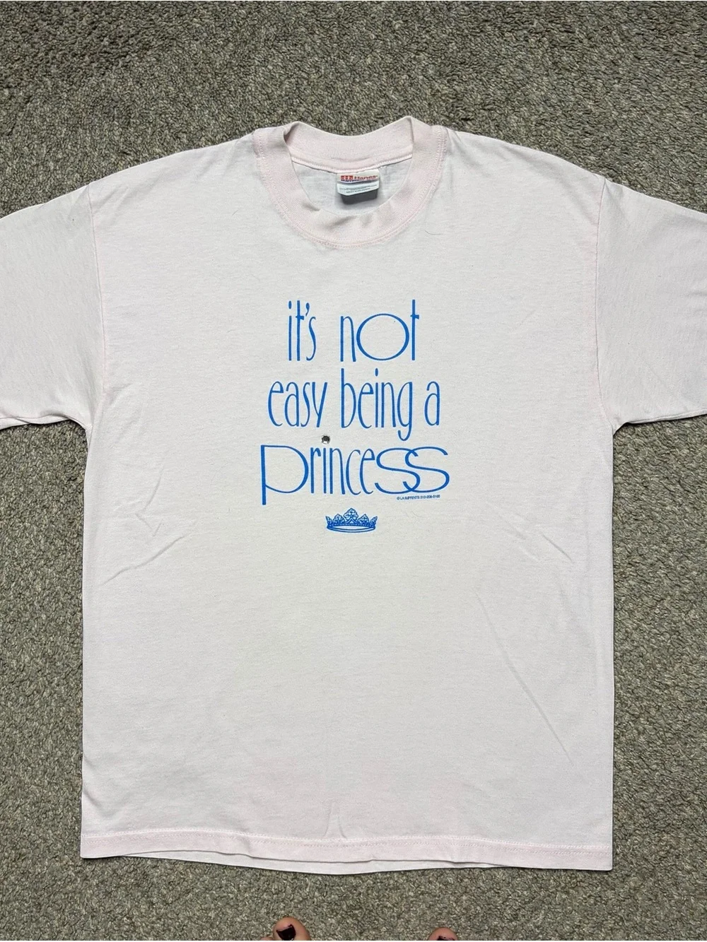 VTG 90s Princess Crown TShirt Light Pink Size M